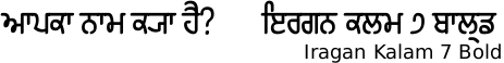 Iragan Kalam Bold font Devanagari/Gurmukhi free download