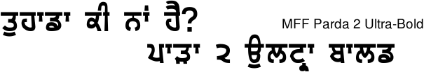 Miscellaneous Fun Fonts Parda 2 Extra-Bold Gurmukhi free download